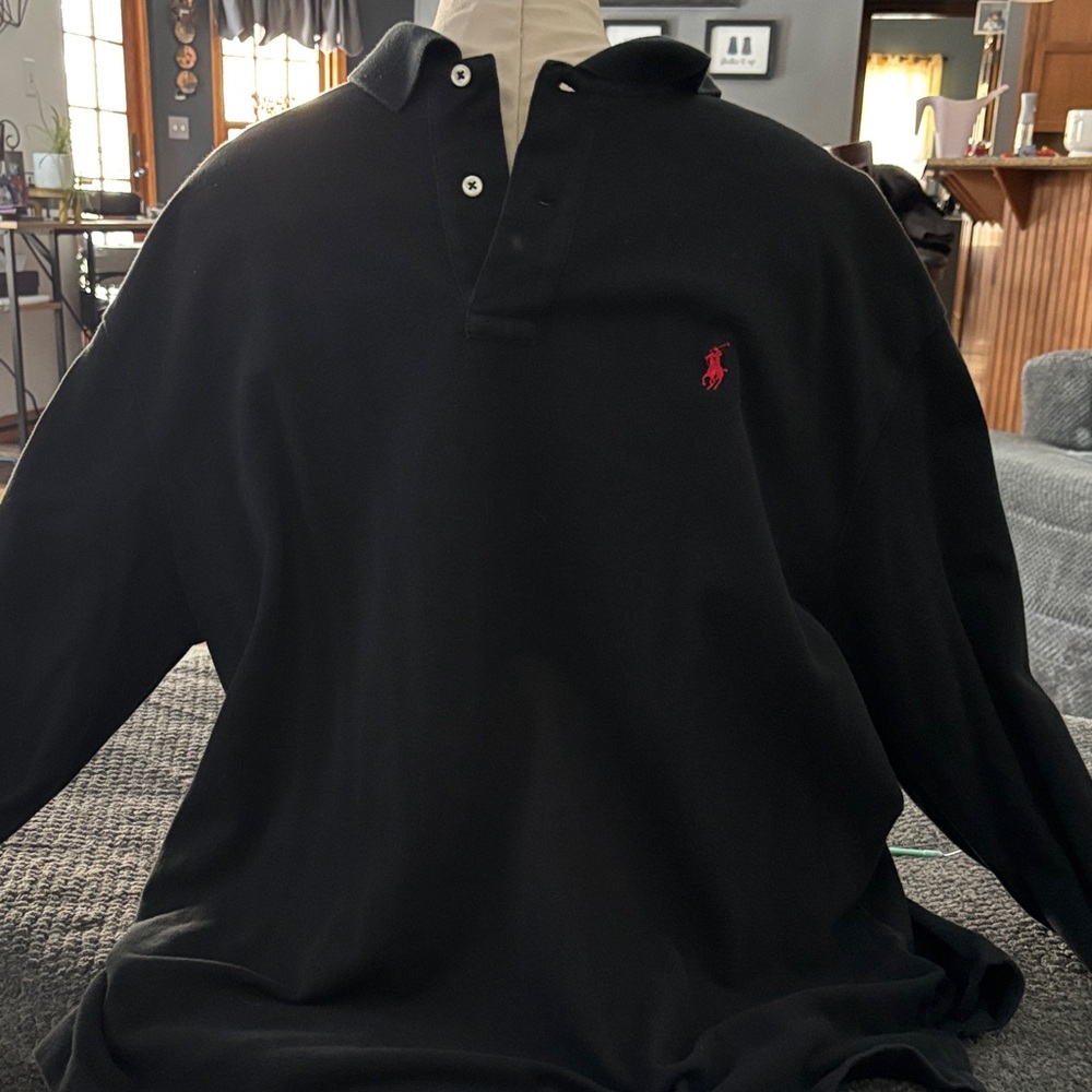Polo by Ralph Lauren Black Polo Shirt with Red Logo
